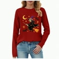 thumbnail image 1 of Godom Halloween Long Sleeve Shirts for Women Casual Soft Crewneck Basic Tee Tops Fall Outfit Clothes, 1 of 1