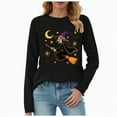 thumbnail image 1 of Godom Halloween Long Sleeve Shirts for Women Casual Soft Crewneck Basic Tee Tops Fall Outfit Clothes, 1 of 4