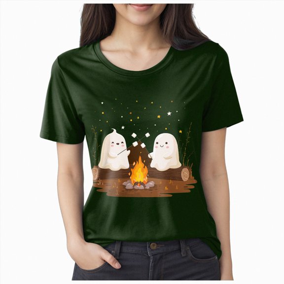 Godom Halloween Party Shirt Woman Halloween Tshirt Pumpkin Print Tees Casual Vacation Short Sleeve Tops