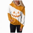 thumbnail image 1 of Godom Halloween Pumpkin Hooded Sweatshirts for Women Lightweight Halloween Graphic Drawstring Pullover, 1 of 6