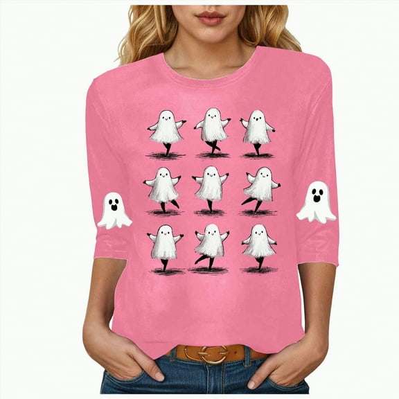 Godom Halloween Shirt Women Funny Graphic T Shirt Casual Halloween Party Tee Tops