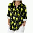 thumbnail image 1 of Godom Halloween Shirt Women Shirts Pumpkin Graphic Tee Long Sleeve Button Down Blouse, 1 of 5