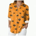 thumbnail image 1 of Godom Halloween Shirt Women Shirts Pumpkin Graphic Tee Long Sleeve Button Down Blouse, 1 of 5