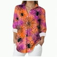 thumbnail image 1 of Godom Halloween Shirt Women Shirts Pumpkin Graphic Tee Long Sleeve Button Down Blouse, 1 of 5