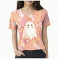 thumbnail image 1 of Godom Halloween Shirt for Women Halloween T-Shirt Short Sleeve Ghost Tee Tops, 1 of 4