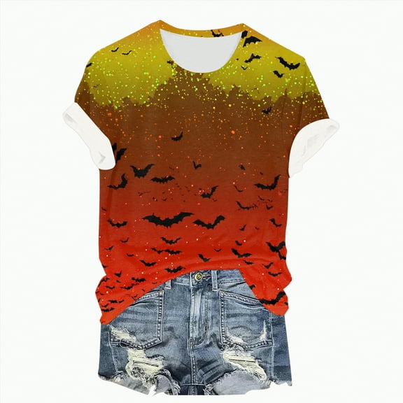 Godom Halloween Shirts for Women Cute Ghost Shirt Fall Pumpkin Tshirt Graphic Tees casual Short Sleeve Tops