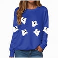 thumbnail image 1 of Godom Halloween Sweatshirts for Women Pumpkin Graphic Crewneck Long Sleeve Pullover Tops Loose Fit Soft Knit Ribbed Casual Fall Winter Outfits, 1 of 7