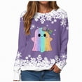 thumbnail image 1 of Godom Halloween Sweatshirts for Women Trendy Ghost Graphic Sweatshirt Oversized Crewneck Long Sleeve Fleece Pullover Sweaters, 1 of 6