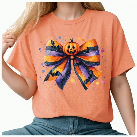 Godom Halloween T-Shirt Women Graphic Tees Shirt Short Sleeve Casual Funny Halloween Party Shirts