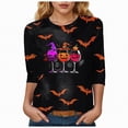 thumbnail image 1 of Godom Halloween T Shirts for Womens 3/4 Sleeve Shirt Crewneck Basic Tees Soft Loose Fit Fall Outfits Fashion Tops 2025, 1 of 6