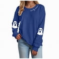 thumbnail image 1 of Godom Halloween Women's Sweatshirts Ghost Graphic Crewneck Casual Long Sleeve Pullover Tops Trendy 2025, 1 of 5