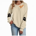 thumbnail image 1 of Godom Halloween Womens Oversized Sweatshirts Ghost Graphic Crewneck Pullover Long Sleeve Hoodies Tops Fall Fashion Outfits 2025 Clothes, 1 of 5