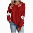 thumbnail image 1 of Godom Halloween Womens Oversized Sweatshirts Ghost Graphic Crewneck Sweaters Casual Tops Comfy Fall Fashion Outfits Winter Clothes 2025, 1 of 5