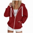thumbnail image 1 of Godom Hoodies for Women 2025 Fall Zip Up Oversized Fleece Sweatshirt Fashion Jacket Winter Clothing, 1 of 4
