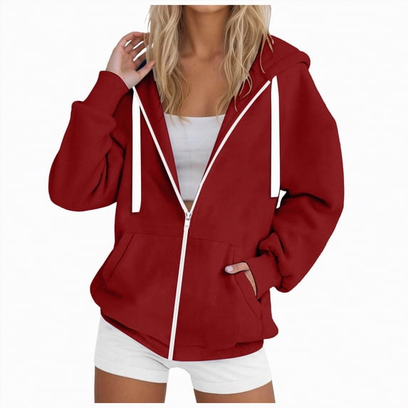 Godom Hoodies for Women 2025 Fall Zip Up Oversized Fleece Sweatshirt Fashion Jacket Winter Clothing