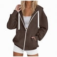 thumbnail image 1 of Godom Hoodies for Women 2025 Fall Zip Up Oversized Fleece Sweatshirt Fashion Jacket Winter Clothing, 1 of 4