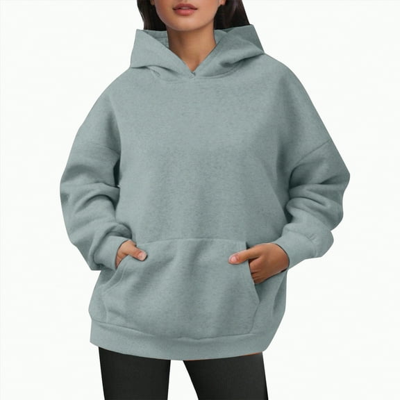 Godom Hoodies for Women Fleece Hooded Sweatshirts Oversized Pullover Long Sleeve Ladies Tops with Pocket