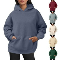 Godom Hoodies for Women Fleece Hooded Sweatshirts Oversized Pullover Long Sleeve Ladies Tops with Pocket