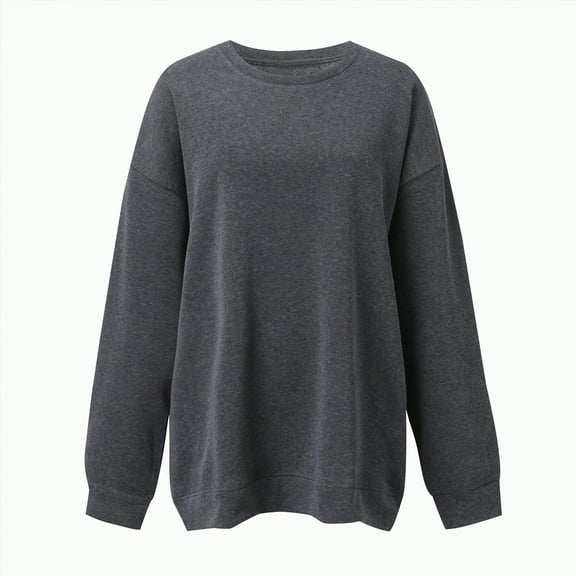 Godom Hoodies for Women Long Sleeves Casual Shirts Color Round Neck Sweatshirt Crewneck Pullover Tunic Tops Fall Winter Outfits Clothes