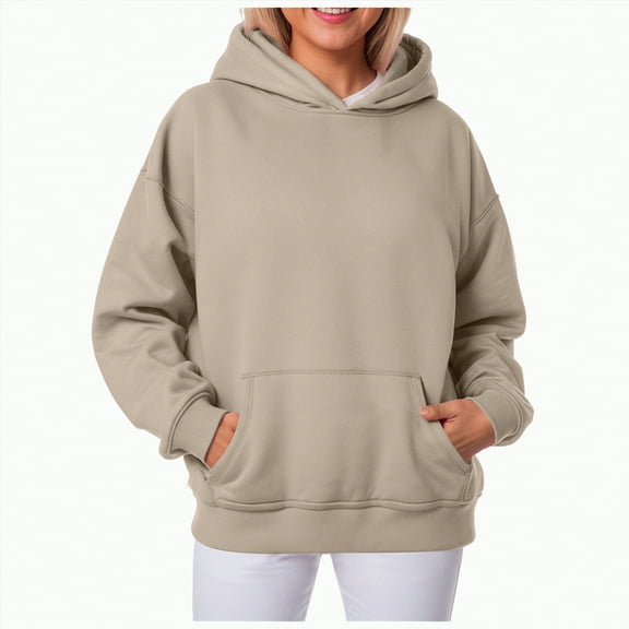 Godom Hoodies for Women Oversized Fleece Sweatshirts Long Sleeve Pullover Tops Fall Outfits with Pocket Fashion Sweatshirt