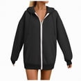 thumbnail image 1 of Godom Hoodies for Women Zip Up Hoodie Oversized Sweatshirt Fleece Jackets Fall Winter Coats 2025 Fashion, 1 of 7