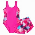 thumbnail image 1 of Godom Kid Girl Swimsuit Tankini Set 2PC Bathing Suit for Girls, Tropical Girls' Full Coverage Swimwear Shorts Set,Hot Pink, 1 of 7
