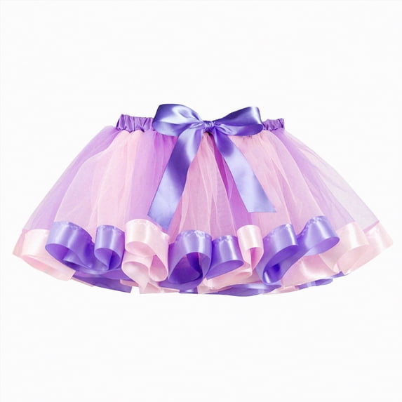 Godom Kids Ballet Tutu Skirt 2T-15T Gymnastics Dance Dress Cosplay Party Clothes Elastic Waist,Light Purple