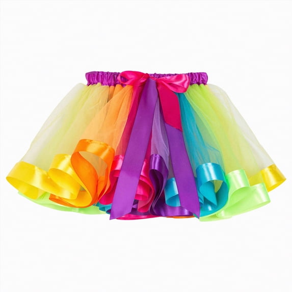 Godom Kids Ballet Tutu Skirt 2T-15T Gymnastics Dance Dress Cosplay Party Clothes Elastic Waist,Yellow
