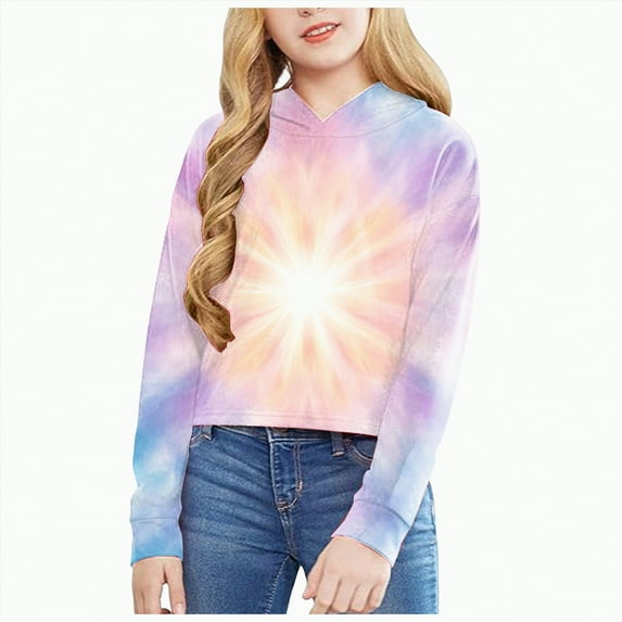 Godom Kids Crop Tops Girls Striped Long Sleeve Fashion Hoodies Pullover Sweatshirts