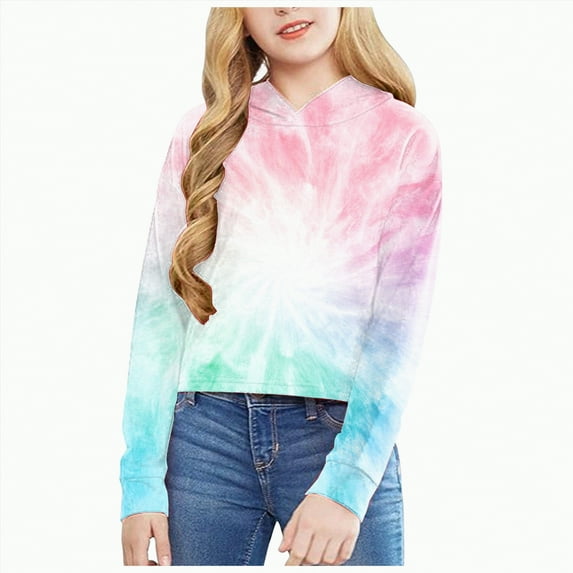 Godom Kids Crop Tops Girls Striped Long Sleeve Fashion Hoodies Pullover Sweatshirts