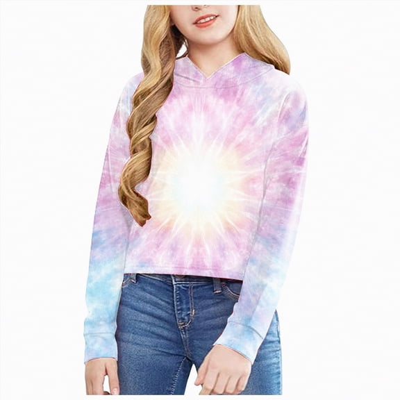 Godom Kids Crop Tops Girls Striped Long Sleeve Fashion Hoodies Pullover Sweatshirts