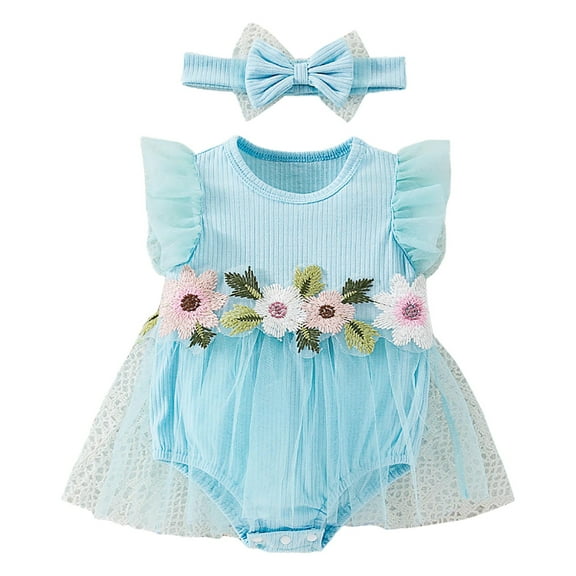 Godom Kids Dress Summer Party Ruffle Sleeve Mesh A Line Dress Formal Dresses