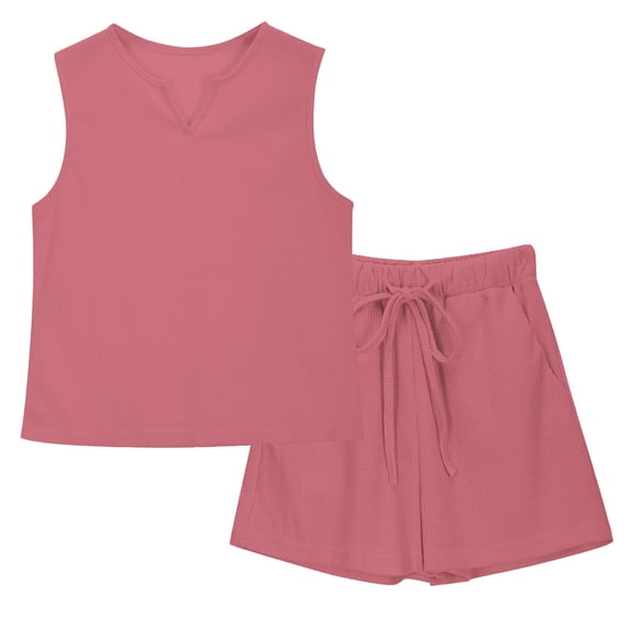 Godom Kids Girls Clothes Tie Dye Heart Print Short Sleeve Top Shorts Set Trendy Clothing Suit