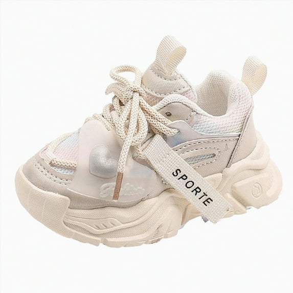 Godom Kids Shoes Girls Flat Thick Bottom Non Slip Lightweight Mesh Upper Breathable Running Shoe