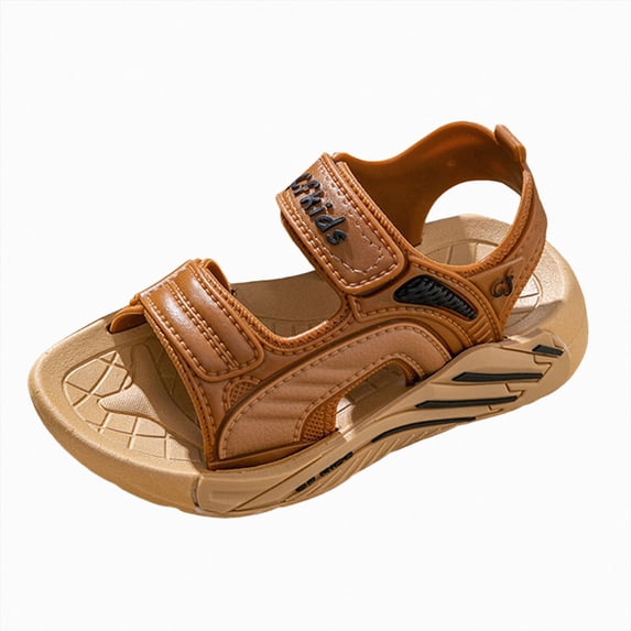 Godom Little Girl Sandals Casual Adjustable Double Buckle Flat Sandal Slide for Toddler Little Big Kid