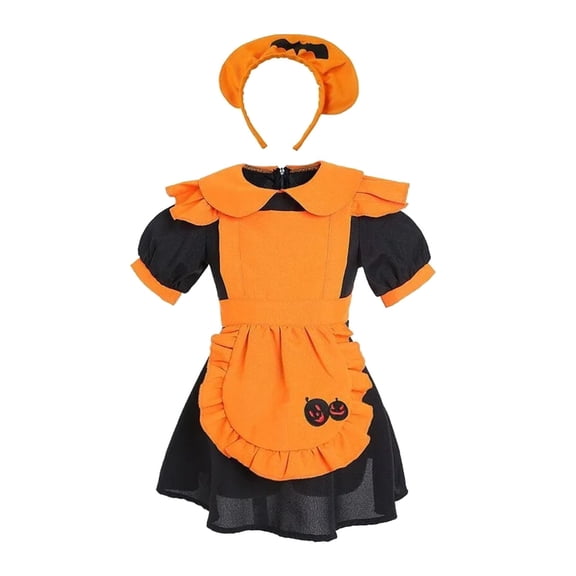 Godom Little Girls Dress Short Sleeve Dress Cotton Casual Spring Summer Applique Dresse Flower Girl Dress