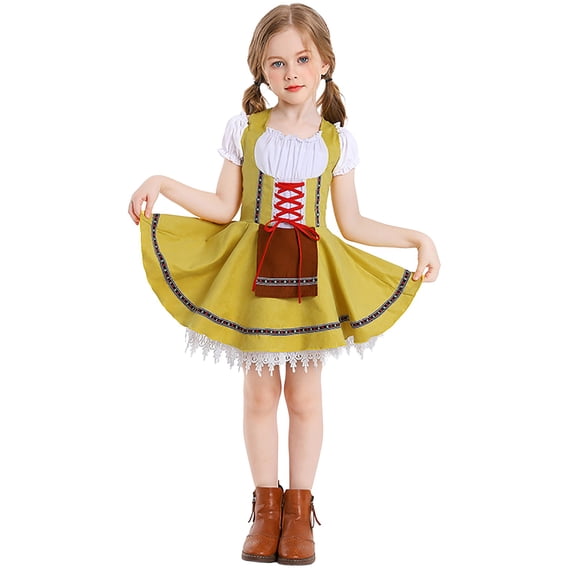 Godom Little Girls Dress Short Sleeve Dress Cotton Casual Spring Summer Applique Dresse Tween Dresses