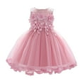 thumbnail image 1 of Godom Little Girls Dress Summer Party Ruffle Sleeve Mesh A Line Dress Tween Dresses, 1 of 6