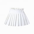 thumbnail image 1 of Godom Little Girls Flared Skort 2T-12T Elastic Pleated Tennis Skater Skirt with Built-in Shorts,White, 1 of 7