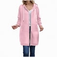 thumbnail image 1 of Godom Long Hoodies for Women Zip Up Fleece Jacket Tunic Sweatshirts Fall Winter Fashion Clothes, 1 of 7