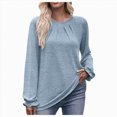thumbnail image 1 of Godom Long Sleeve Shirts Womens Pleated Business Casual Blouses with Smocked, 1 of 7