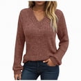 thumbnail image 1 of Godom Long Sleeve Shirts for Women Casual Tunic V Neck Tops Fall Dressy Blouses Lightweight Pullover Sweaters, 1 of 7