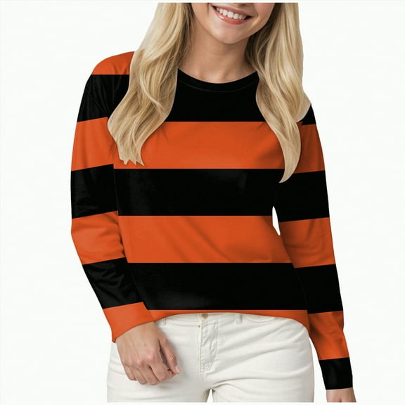 Godom Long Sleeve Shirts for Women Fall Dressy Casual Blouses Fashion Striped Tunic Tops