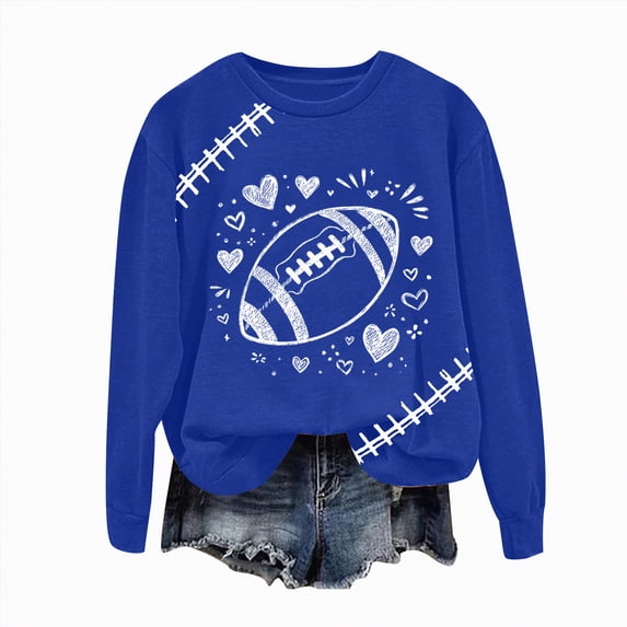 Godom Oversized Sweatshirt for Women Rugby Graphic Pullover Long Sleeve Drop Shoulder Fleece Sweatshirt