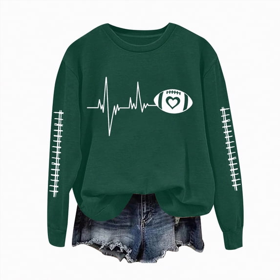 Godom Oversized Sweatshirt for Women Rugby Graphic Pullover Long Sleeve Drop Shoulder Fleece Sweatshirt