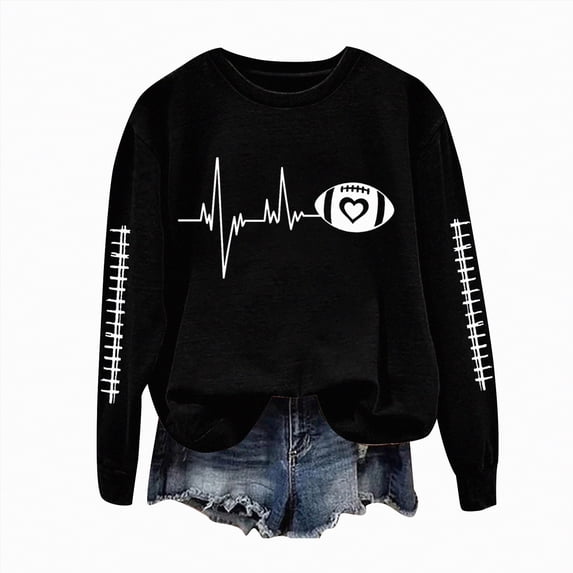 Godom Oversized Sweatshirt for Women Rugby Graphic Pullover Long Sleeve Drop Shoulder Fleece Sweatshirt