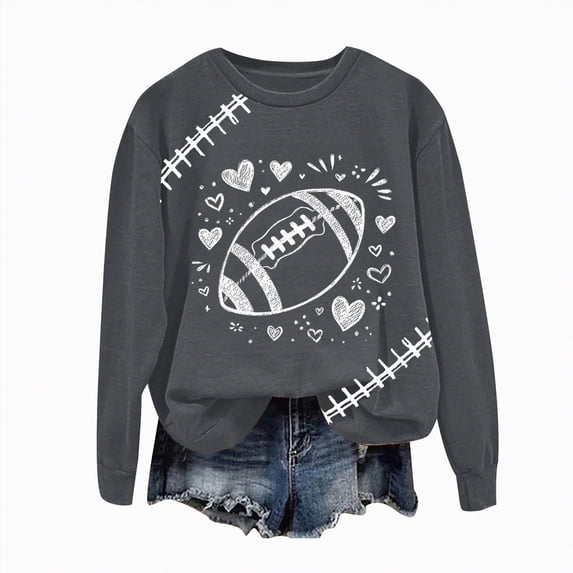 Godom Oversized Sweatshirt for Women Rugby Graphic Pullover Long Sleeve Drop Shoulder Fleece Sweatshirt