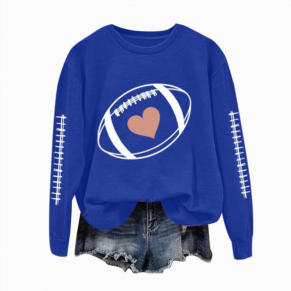 Godom Oversized Sweatshirt for Women Rugby Graphic Pullover Long Sleeve Drop Shoulder Fleece Sweatshirt