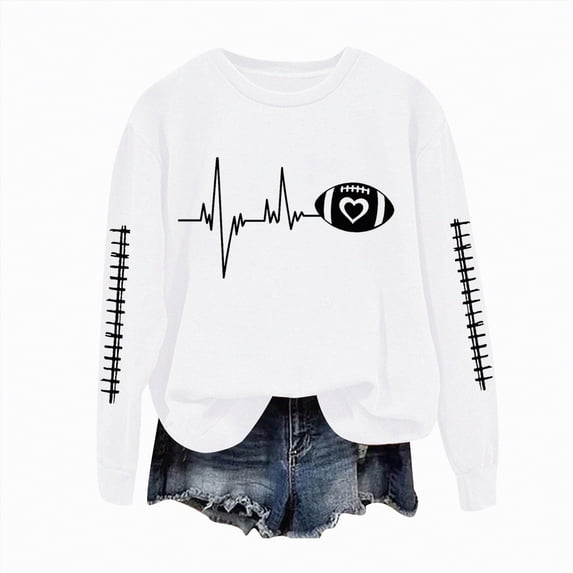 Godom Oversized Sweatshirt for Women Rugby Graphic Pullover Long Sleeve Drop Shoulder Fleece Sweatshirt