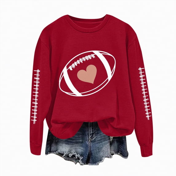 Godom Oversized Sweatshirt for Women Rugby Graphic Pullover Long Sleeve Drop Shoulder Fleece Sweatshirt